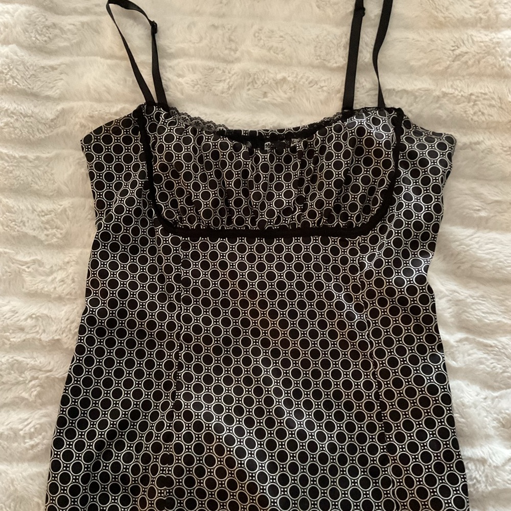 Black and White Patterned Dressy Camisole